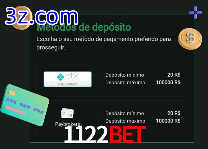 O cassino 1122Bet oferece uma grande variedade de métodos de pagamento